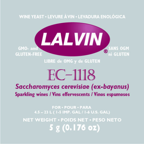 Kuivattu viinihiiva Lalvin EC-1118 5g