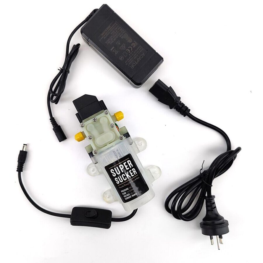 Super_Sucker_Self_Priming_Pump_Hevertpum_kl16001 4 Super Sucker with 10mm Barbs - Siphon Pump - including Power supply