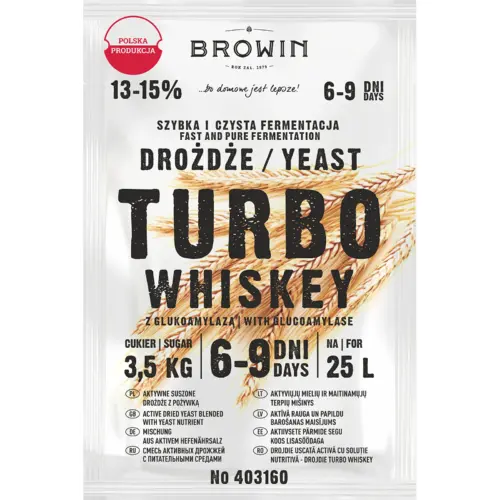 Turbo Whiskey Distiller's yeast, 23 g, 25 litraa